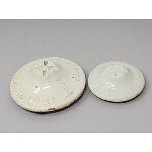 Antique Ceramic Lid Set‎ Pair With Glazed Finish White
